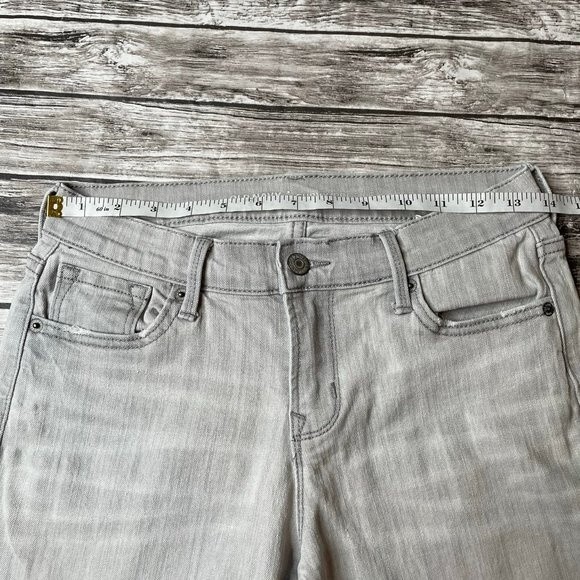Old Navy Curvy Skinny Jeans Mid Rise Stretch 2 Regular Light Grey Gray Denim Zip - Picture 7 of 9